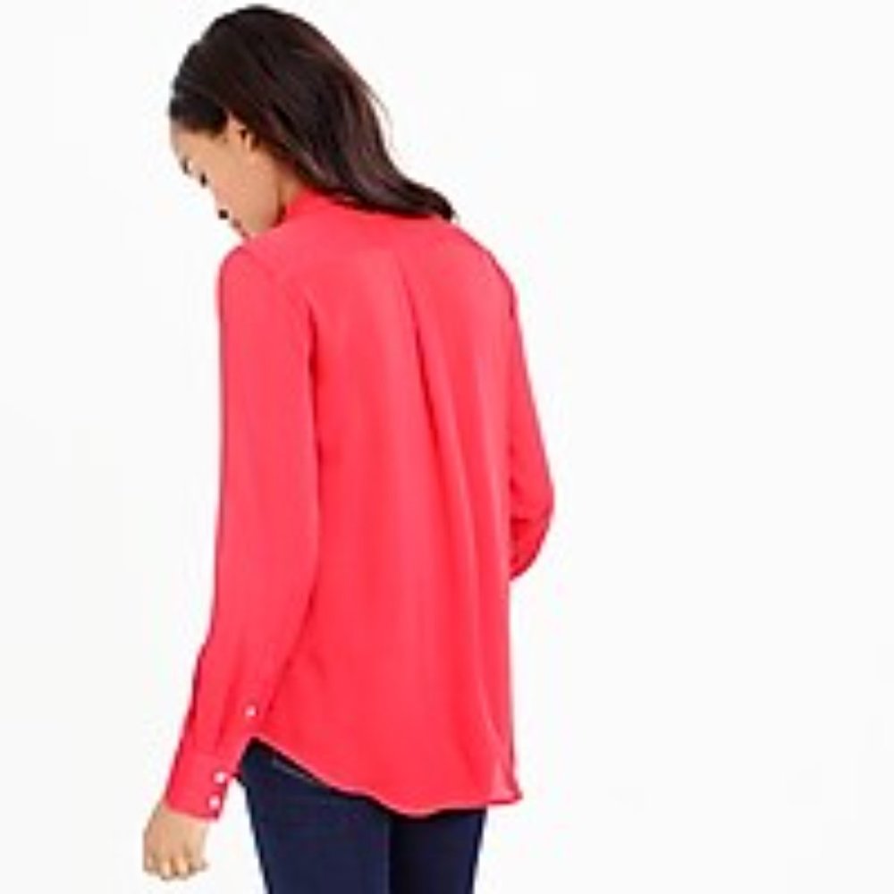 J.Crew Red silk pocket blouse - Picture 3 of 11